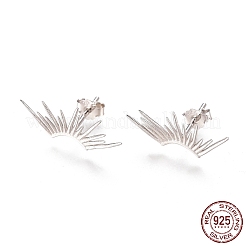 Anti-Tarnish Rhodium Plated 925 Sterling Silver Stud Earrings&nbsp;EJEW-AA00271-31P