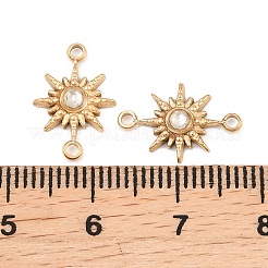 304 Stainless Steel Micro Pave Cubic Zirconia Connector Charm&nbsp;X-ZIRC-F147-02G-03
