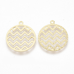 Brass Filigree Pendants&nbsp;X-KK-G378-10G
