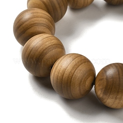 20mm Round Wood Beaded Stretch Bracelets&nbsp;BJEW-B080-10A