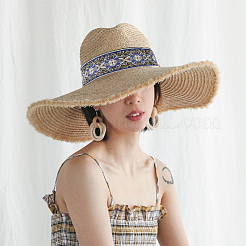 Ethnic Style Embroidery Polyester Ribbons&nbsp;OCOR-WH0070-04C