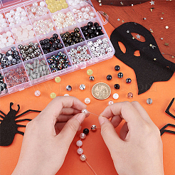 576Pcs 24 Style Round Beads Jewelry Making Fiding Kit&nbsp;DIY-PH0008-07