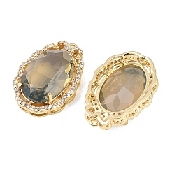 Brass Micro Pave Clear Cubic Zirconia Pendants&nbsp;KK-H257-07G-03