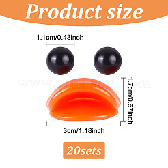 20Pcs Plastic Doll Duck Craft Mouth & 40Pcs Craft Eyes Cabochons&nbsp;FIND-GO0001-17