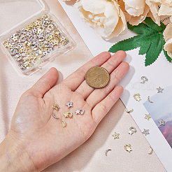 120Pcs 6 Style Alloy Rhinestone Cabochons&nbsp;MRMJ-HY0001-11