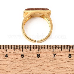 Brass with Synthetic Goldstone Cuff Open Rings for Women&nbsp;GG-CBA0B5A-04G-02