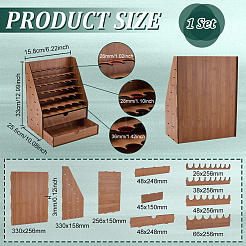 Veneer Board Test Tube Holder Display Racks&nbsp;AJEW-WH0609-041