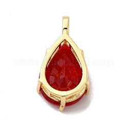 Rack Plating Brass Micro Pave Cubic Zirconia Pendants&nbsp;ZIRC-C002-07G