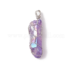 Electroplated Natural Quartz Crystal Pendants&nbsp;PALLOY-JF03363