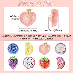 40Pcs 8 Styles Electroplate UV Plating Opaque Fruit Resin Cabochons&nbsp;RESI-CJ0004-53