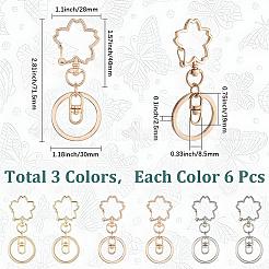 18Pcs 3 Colors Alloy Keychain Clasps&nbsp;KEYC-SC0001-73