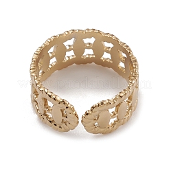 Ion Plating(IP) 304 Stainless Steel Horse Eye Open Cuff Rings for Women&nbsp;RJEW-G285-21G
