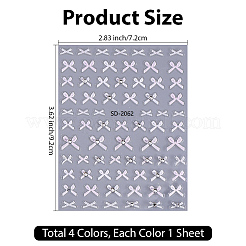 4Pcs 4 Styles Bowknot Pattern Nail Art Stickers Decals&nbsp;MRMJ-DJ0001-26
