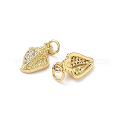 Brass Micro Pave Cubic Zirconia Charms&nbsp;KK-D502-26F-G