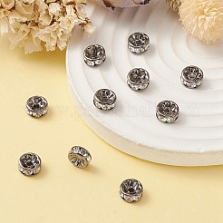 Brass Rhinestone Spacer Beads&nbsp;RB-YW0001-04D-01B
