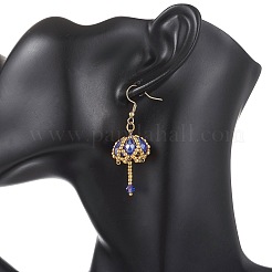 Transparent Electroplate Glass & Seed Glass Beads Dangle Earrings&nbsp;EJEW-MZ00714