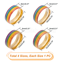 4Pcs 4 Style Pride Finger Rings&nbsp;RJEW-UN0001-21G