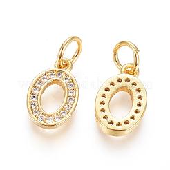 Brass Micro Pave Clear Cubic Zirconia Charms&nbsp;ZIRC-L092-00-G