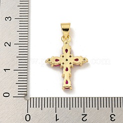 Rack Plating Brass Micro Pave Cubic Zirconia Pendants&nbsp;X-KK-C074-32G-01