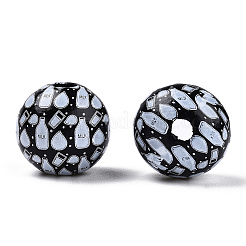 Printed Schima Wooden Beads&nbsp;WOOD-T021-108B