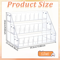 3-Tier Desktop Transparent Plastic Riser Bookends&nbsp;AJEW-WH0609-810