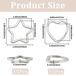 30Pcs 2 Styles Zinc Alloy Split Rings&nbsp;FIND-SP0004-19