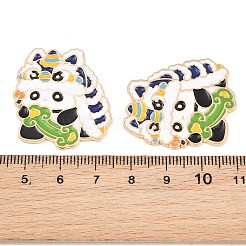 Chinese Lion Dance Panda Alloy Enamel Cabochons&nbsp;AL-CBA1A6F-03KCG-E