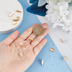 12Pcs Brass Oval Stud Earring Findings&nbsp;KK-BC0010-90