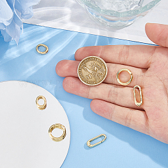 6Pcs 3 Styles Brass Spring Gate Rings&nbsp;KK-HS0015-07