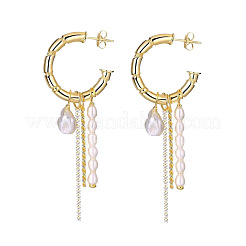 Alloy Rhinestone Rice Tassel Stud Earrings&nbsp;FS-WG9547A-01