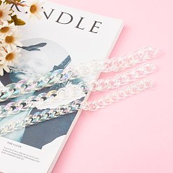 3 Strands 3 Styles Handmade Transparent Acrylic Curb Chains&nbsp;AJEW-JB00958