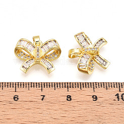 Brass Micro Pave Cubic Zirconia Pendants&nbsp;KK-N257-45G