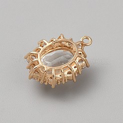 Brass Pave Cubic Zirconia Pendants&nbsp;KK-WH0088-49A