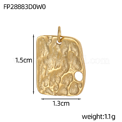 Textured 304 Stainless Steel Pendants&nbsp;STAS-OY005-71G