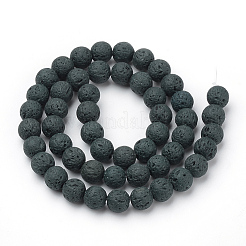Synthetic Lava Rock Beads Strands&nbsp;G-S277-6mm-03