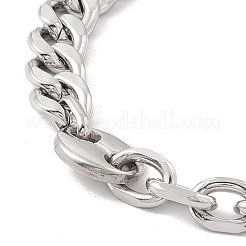 Non-Tarnish 304 Stainless Steel Curb & Cable Chains Bracelet for Men Women&nbsp;STAS-E001-04P