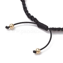 Natural Amethyst Chip & Acrylic Imitation Pearl Braided Bead Bracelets&nbsp;BJEW-JB10462