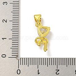 Rack Plating Brass Micro Pave Cubic Zirconia Pendants&nbsp;KK-C074-09G