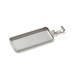 304 Stainless Steel Pendant Cabochon Settings&nbsp;STAS-Z118-02P