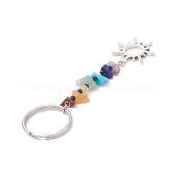 Natural Gemstone Chips Keychains&nbsp;KEYC-JKC00474-06
