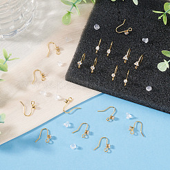 32Pcs 4 Styles Brass Pave Clear Cubic Zirconia Earring Hooks&nbsp;KK-TA0008-45