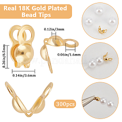 300Pcs Brass Bead Tips&nbsp;KK-BBC0015-70