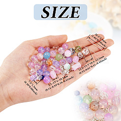 2 Sets 2 Styles DIY Lampwork Beads & Alloy Pendant & Link & Bead Caps Jewelry Findings Kits&nbsp;DIY-TA0011-61