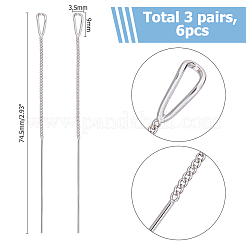 3 Pairs Brass Teardrop Ear Thread&nbsp;EJEW-HS0001-15