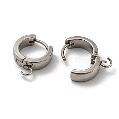 Tarnish Resistant 201 Stainless Steel Huggie Hoop Earrings Findings&nbsp;STAS-A167-01S-P
