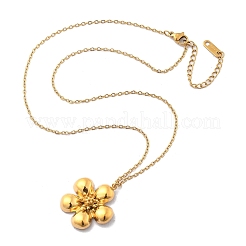 304 Stainless Steel Flower Pendant Necklaces for Women&nbsp;NJEW-D319-01G