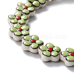 Handmade Porcelain Flower Beads Strands&nbsp;PORC-F003-01L