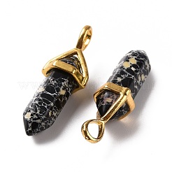 Synthetic Black Imperial Jasper Pointed Pendants&nbsp;G-K329-19G