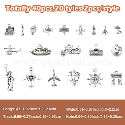 40Pcs 20 Styles Tibetan Style Alloy Pendants&nbsp;FIND-YW0005-28