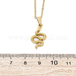 Snake 304 Stainless Steel Pendant Necklaces&nbsp;NJEW-M096-03G